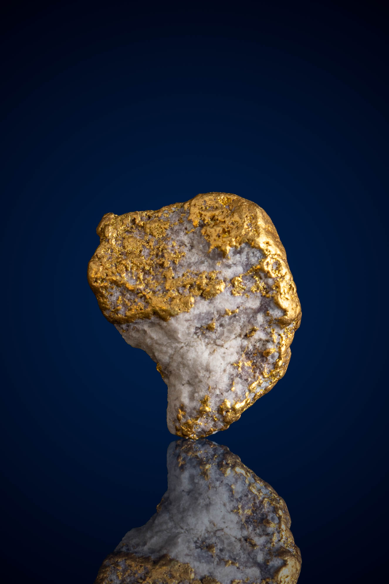 (image for) Beautiful, Glowing Natural Gold Nugget with Quartz - Alaska - 2.44 grams